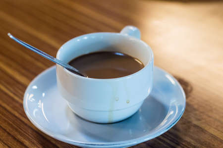 Coffee in white cupの写真素材