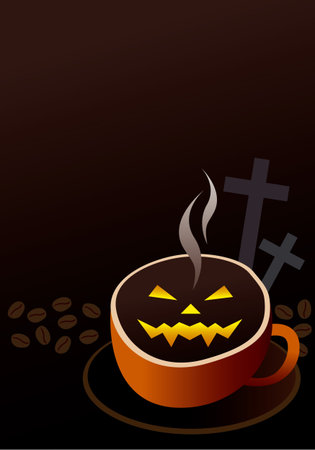 Coffee cup design for halloweenのイラスト素材