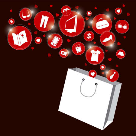 Shopping bag and fashion icon designのイラスト素材