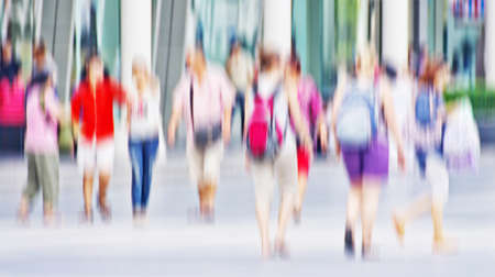People go shopping  Motion blur の写真素材