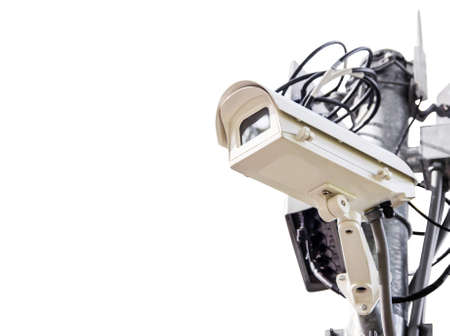CCTV on white background with clipping path の写真素材