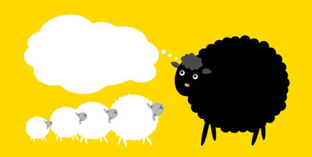 Black sheep thinking のイラスト素材