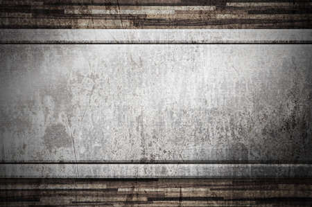 Metal on wood backgroundの写真素材