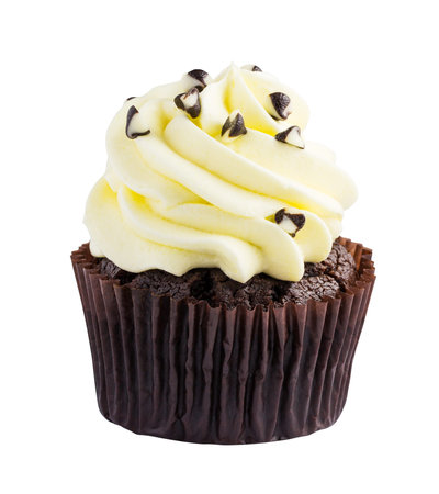 Cupcake on white background with clipping pathの写真素材