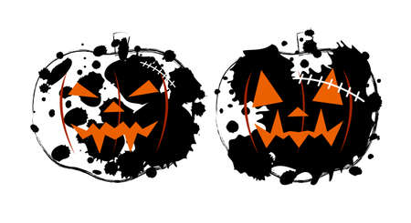 Halloween pumpkin design on white backgroundのイラスト素材
