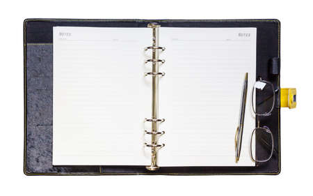 Notebook on white background with clipping pathの写真素材