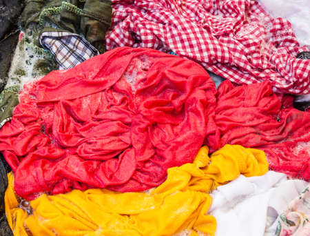 Clothes in the enameled bowlの写真素材