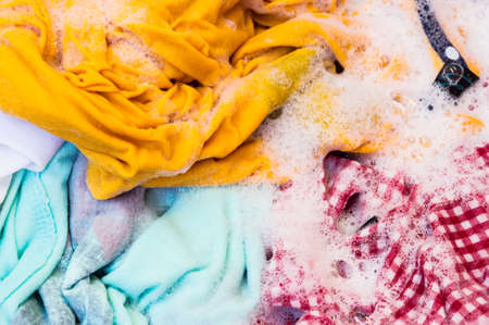 Clothes in the enameled bowlの写真素材