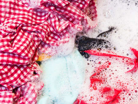 Clothes in the enameled bowlの写真素材