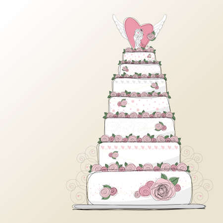 Vector wedding cake designのイラスト素材