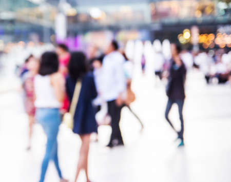 Abstract people are walking in the city. Blurred background.の写真素材