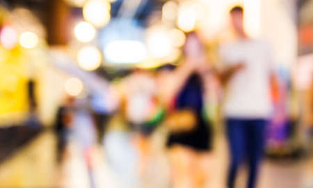 Abstract blur background of people walking in the shopping mallの写真素材