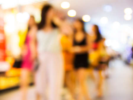 Abstract blur background of people walking in the shopping mallの写真素材