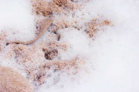 Towel in the enameled bowlの写真素材