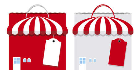 Vector shopping bag design on white backgroundのイラスト素材