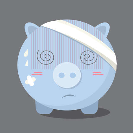 Piggy bank design of accident conceptsのイラスト素材