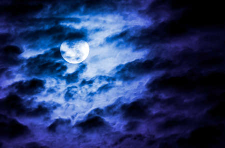 Night sky with full moonの写真素材