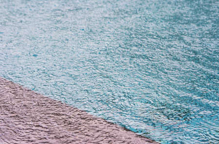 Swimming pool in rainy dayの写真素材