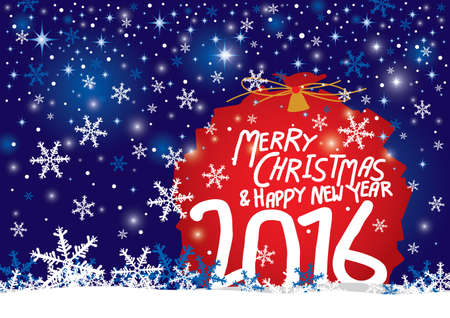 Merry christmas and Happy new year 2016のイラスト素材