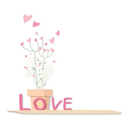 Love flowers design on white backgroundのイラスト素材