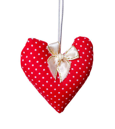 Red heart on white backgroundの写真素材