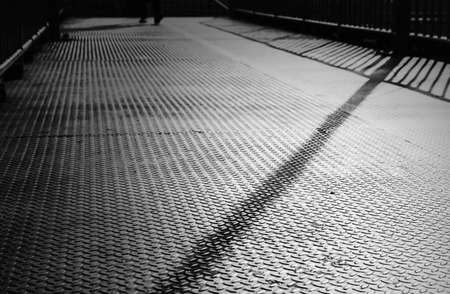 Texture metal on the overpass at nightの写真素材
