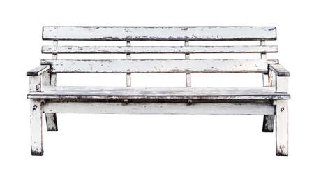 White wooden chair on white background with clipping pathの写真素材