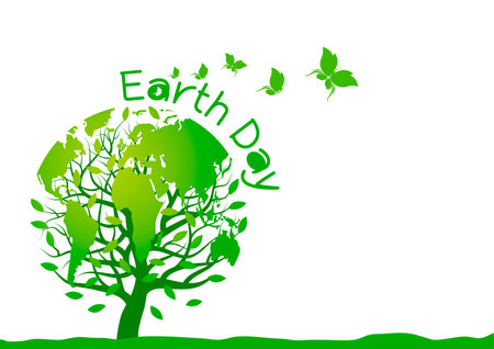 Earth day design on white background
