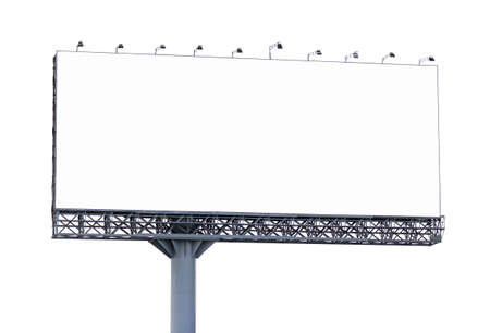 Blank billboard on white backgroundの写真素材
