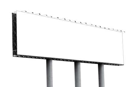 Blank billboard isolated on white backgroundの写真素材