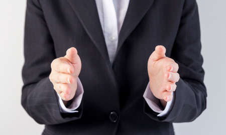 Business woman hands with empty for your concept or creativeand objectの写真素材