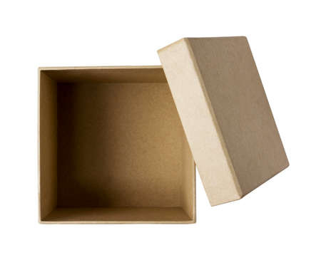Cardboard box isolated on white background with clipping pathの写真素材
