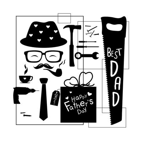 Happy fathers day design on white backgroundのイラスト素材