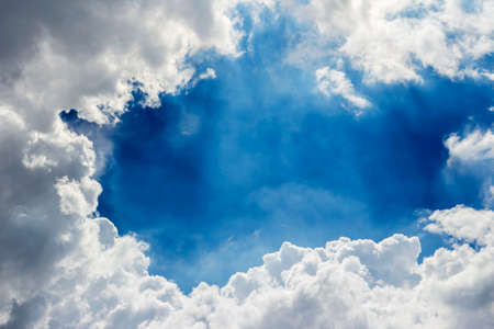 Blue sky and cloud with copy spaceの写真素材