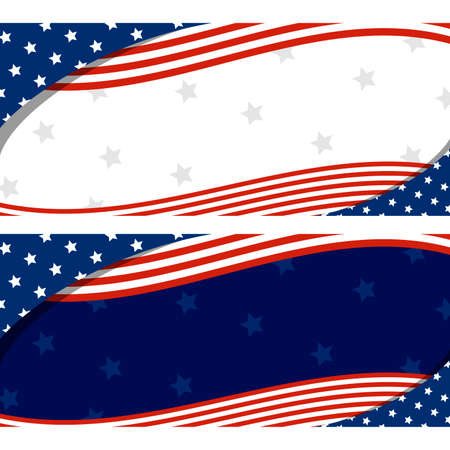 Vector USA banner abstract background design of american flagのイラスト素材