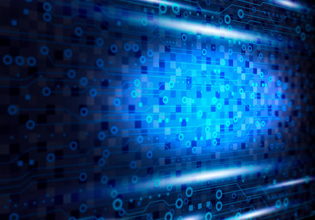 Blue digital technology background of circuit board