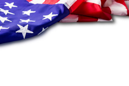 USA or american flag isolated on white background with clipping path