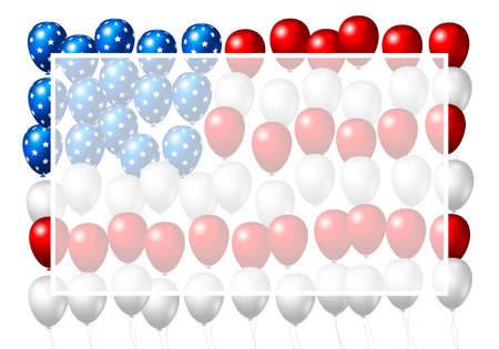 Vector USA balloon design of american flag on white background for 4 july independence dayのイラスト素材
