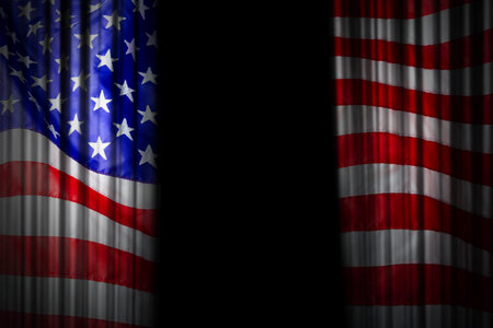 USA stage curtain background design of american flag