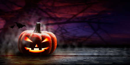 Halloween pumpkin design with copy spaceの写真素材