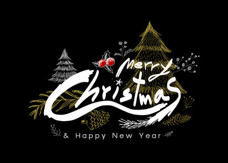 Christmas and New Year design template illustration.のイラスト素材