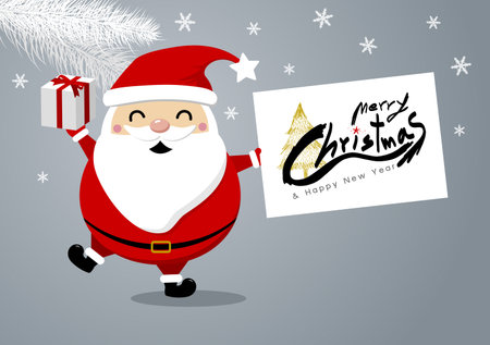 Santa claus design for christmas and new year on gray background vector illustrationのイラスト素材
