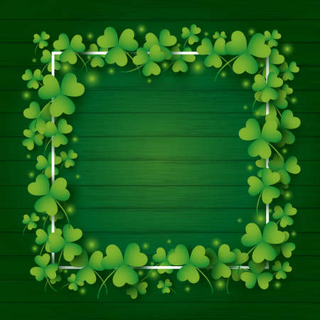 St Patricks day background design of clover leaves with copy space vector illustrationのイラスト素材