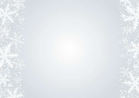 Vector Christmas background concept design of white snowflake and snow with copy space.のイラスト素材