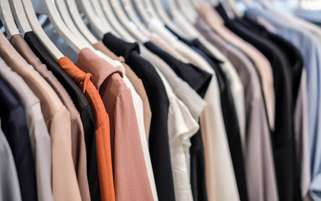 Clothes on hangersの写真素材