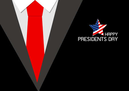 Happy Presidents day design of red necktie vector illustration.のイラスト素材