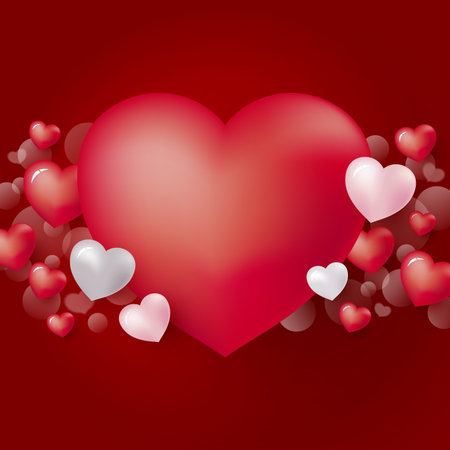 Red heart background design for valentines day and wedding vector illustrationのイラスト素材