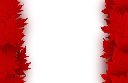 Canada day background design of red maple leaves isolated on white background vector illustrationのイラスト素材