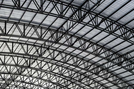 Aluminum roof with black steel structureの写真素材