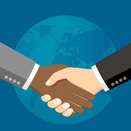 Business people shaking hands illustrationのイラスト素材